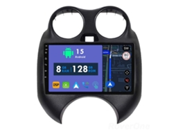 Auto Rádio Carro Bluetooth Autoradio 8GB RAM 128G ROM CarPlay Navegação GPS Ecrã Táctil RoverOne para Nissan March K13 2010-2013  