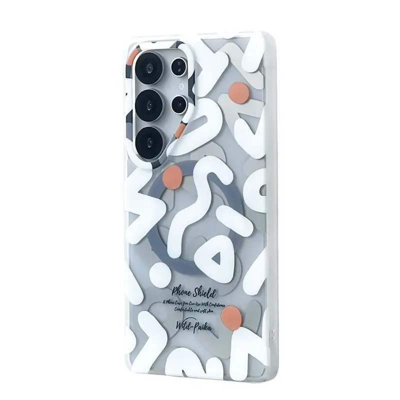 Capa De Celular Criativa Com Airbag Magnético Anti-queda Para Casais (galaxy S24 Ultra Branca)