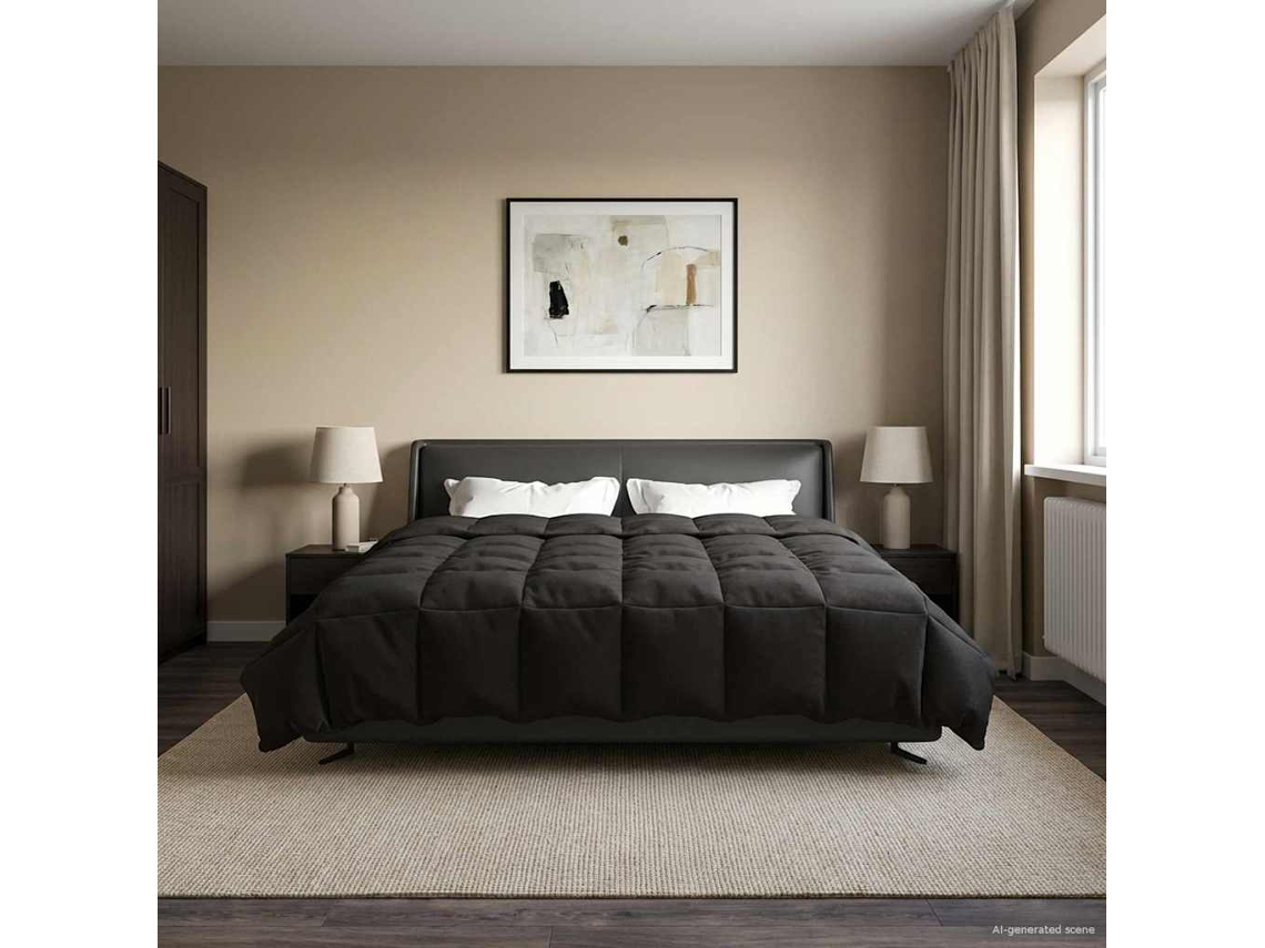 Vidaxl Edredom De Inverno 240 X 260 Cm Inverno Antracite Respirável