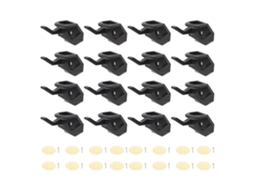 16 Ganchos de Chapéu Universal Adesivo para Parede Bonés Abs Display Home Preto