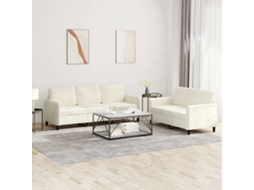 Vidaxl 2 Pcs Conjunto De Sofás Veludo Cor Creme