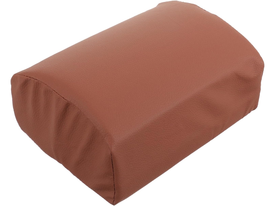 Almofada Portátil Para Os Joelhos, Feita De Espuma Respirável E Couro Marrom, Leve E Confortável Para Dormir, Adequada
