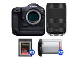 Eos R3 + Rf 24 240mm F/4 6.3 Is Usm + 2 Sandisk 512gb Extreme Pro Cfexpress Type B + 2 Canon Lp e19 + Ebook Pricedirect CANON