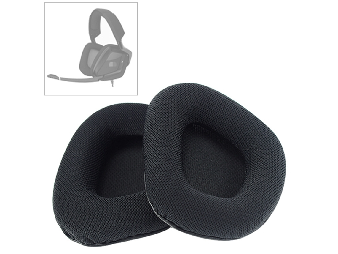 Almofada para Corsair VOID PRO de Orelhas de Espuma Macia Preta XIAOMOYU