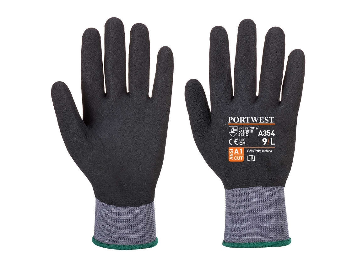 Luva Dermiflex Ultra Pro Nitrilo Areia / Preto / S Portwest