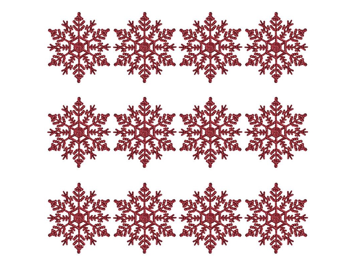 12 Peças de Decorações de Floco de Neve de Natal ALLINLESS
