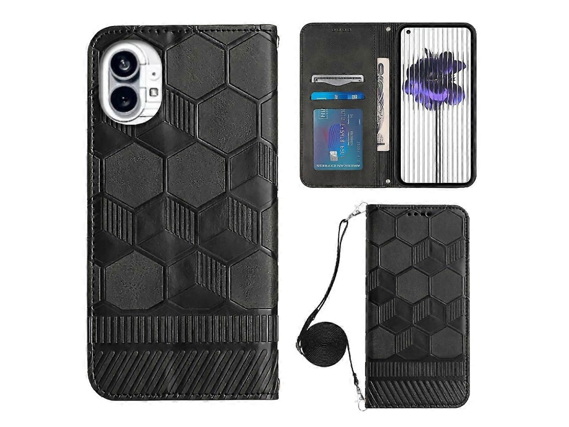 Capa De Celular Magnética Em Pu Com Textura De Futebol Para Celular, Modelo Transversal, Da For Nothing Phone 1.