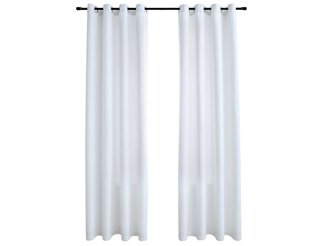 Conjunto 1 Cortina Vidaxl Branco Tecido (140 X 175 Cm)
