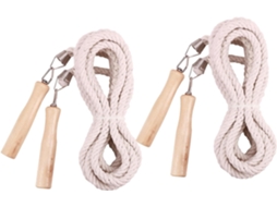 Conjunto De 2-cordas Pular Longas Com Cabo Trançado Em Algodão, Design Antiemaranhamento Para Atividades Em Grupo E