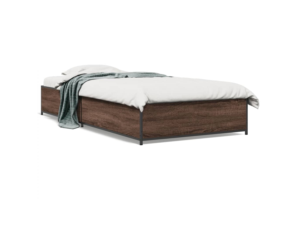 Bed Frame, Bed Frames Vidaxl Marrom Madeira Processada (100 X 200 Cm)