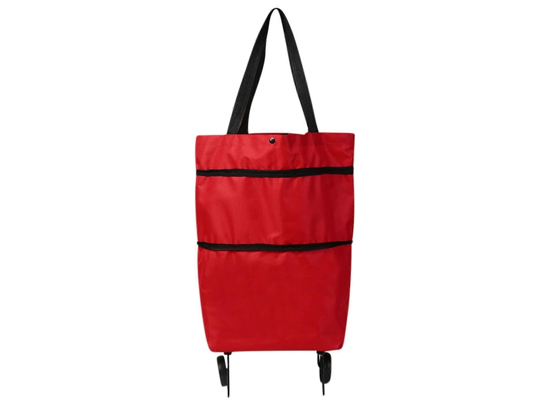 Carrinho de Compras Dobrável em Tecido Macio com Rodas Dobráveis, Resistente e Reutilizável, Ideal para Compras Ou Viagens. GOKOCO