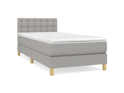 Cama com Molas e Colchão Tecido Cinzento Claro MAISON EXCLUSIVE (100x200 cm)