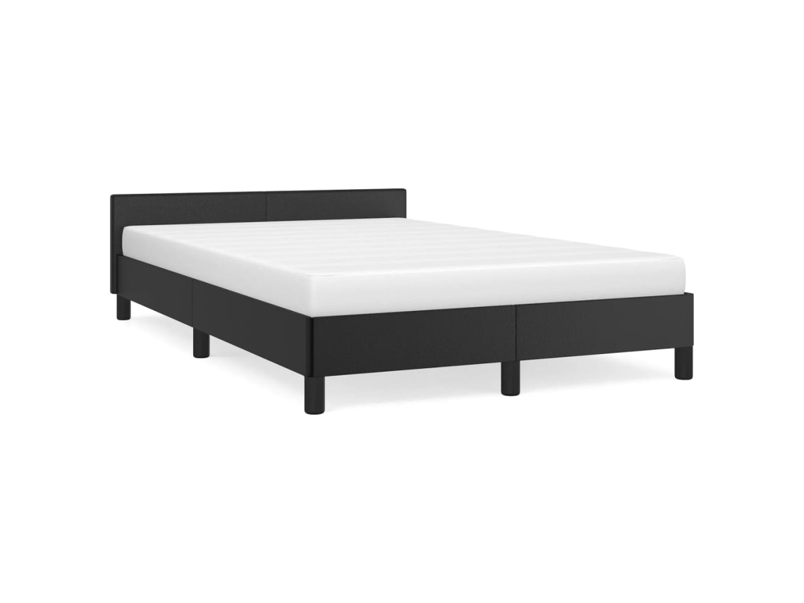 Bed Frame, Bed Frames Vidaxl Preto Couro Artificial (120 X 190 Cm)