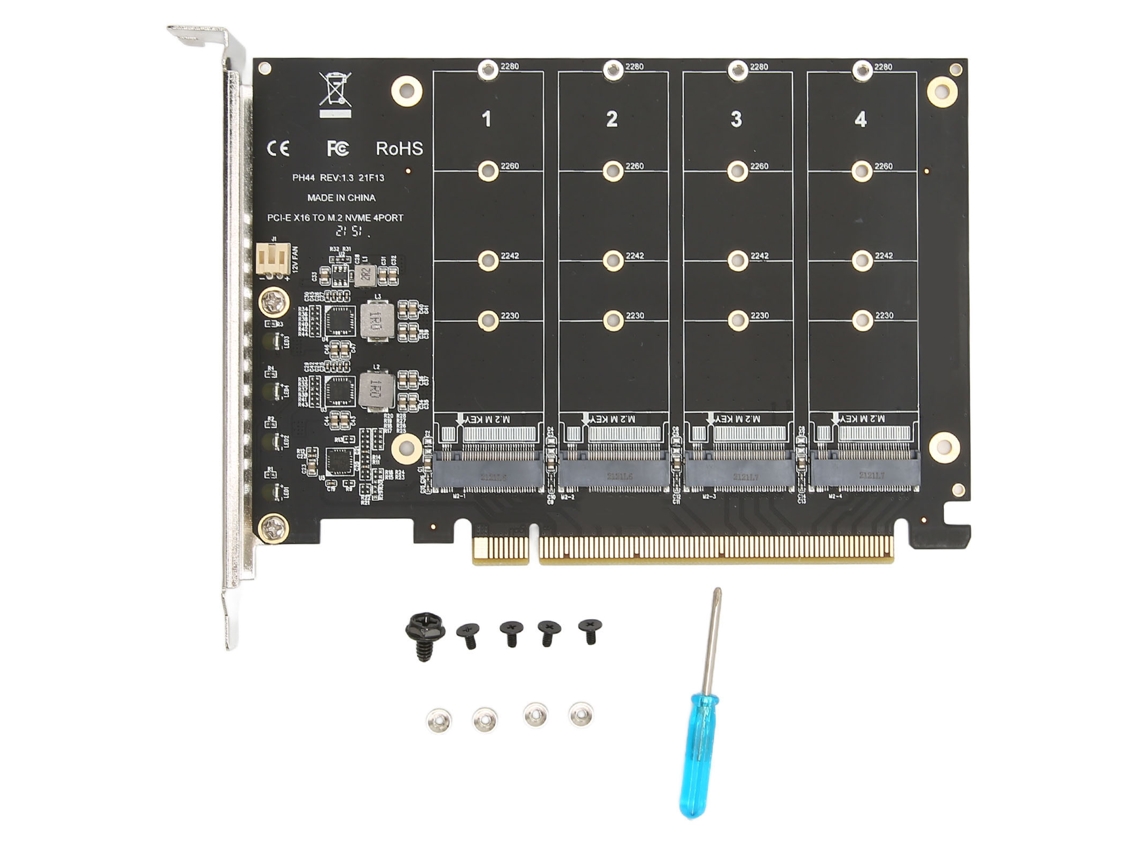 Adaptador M.2 Nvme Pcie 4.0 X16 4 Bay Ssd Expansão Raid