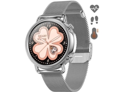Smartwatch Android/iOS, Monitor de Temperatura Corporal, Frequência Cardíaca, Saúde Feminina, Oxímetro, Bestvite Prata Fitness Tracker