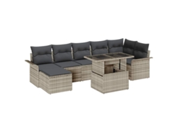 Vidaxl Conjunto De Sofá De Jardim 8 Unid. Cinzento-claro