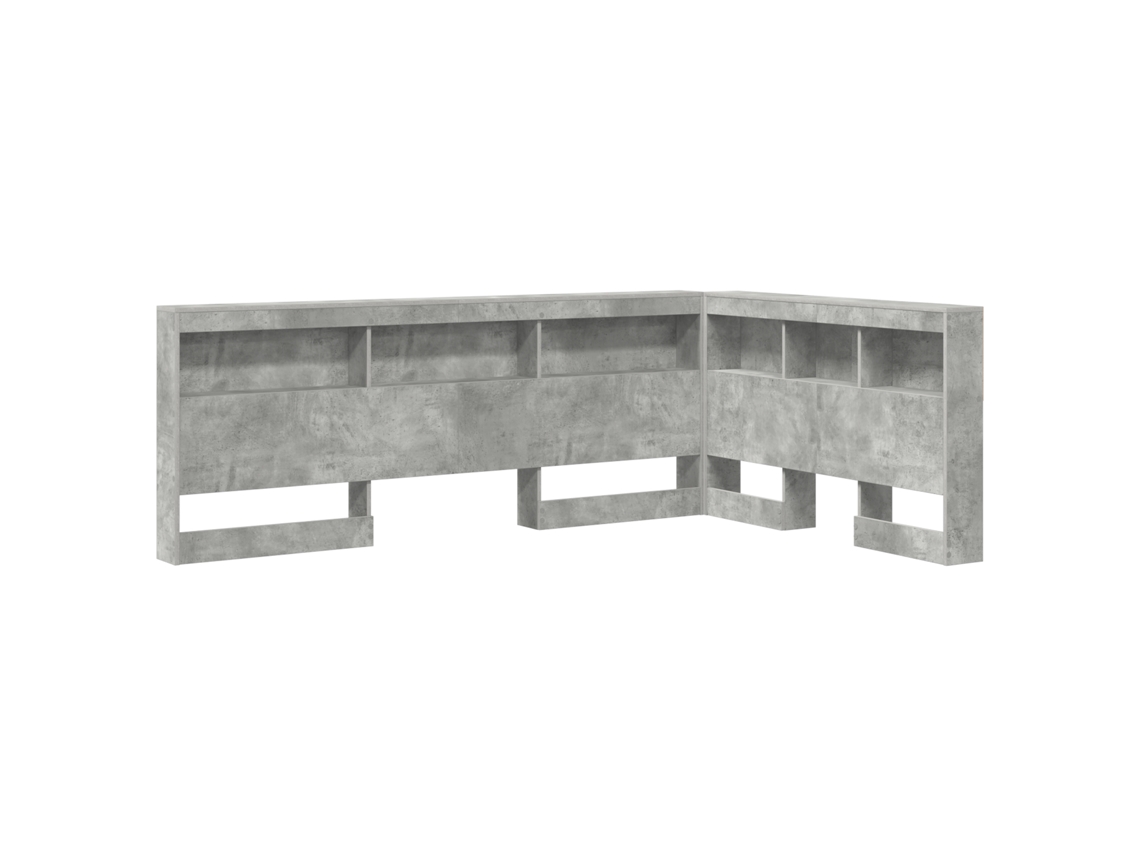 Conjunto 1 Cabeceira De Armazenamento Vidaxl Cinzento Madeira De Pinho Maciça (120 Cm)