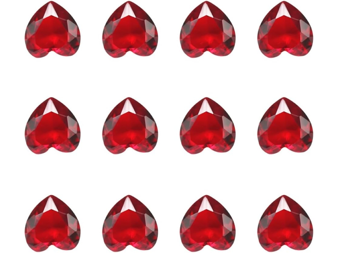 Decorações Delicadas Elegantes Forma Coração Vidro Vermelho 10 Peças Atmosfera Romântica Casamentos Festas GOKOCO