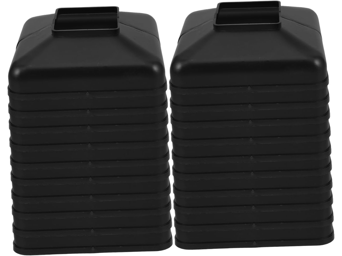 Tampas De Base Quadradas Em Pp Preto, Pacote Com 20 Unidades, Para Corrimãos E Escadas.