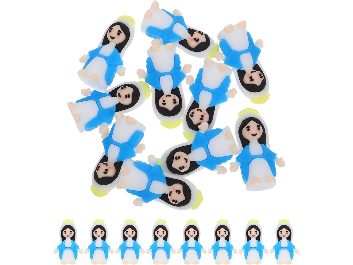 Conjunto De 30 Miniaturas De Figuras Da Virgem Maria Em Pvc Azul, Ideais Para Decoração Religiosa De Páscoa Conjunto De 30 Miniaturas D Gokoco