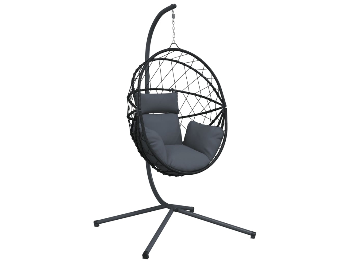 Cadeira em forma de ovo suspensa VIDAXL Antracite Vime