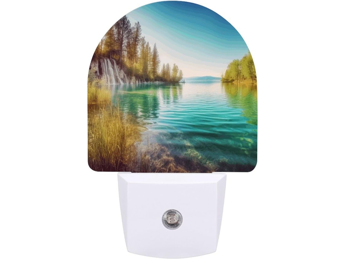 Luminária Noturna Quarto, Banheiro, Corredor, Andela Com Impressão De Água Cristalina E Lago Paisagem, Lâmpada Led