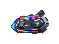Alto falantes RGB capacete moto com cancelamento ruído IPX6 graves profundos comunicação microfone off-road Preto JIAPEI