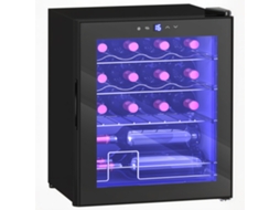 Adeia De Vinho 16 Garrafas 42l, Refrigerador De Vinhos E Bebidas Com Temperatura Ajustável 5-18°c, Porta Em Vidro, Preto