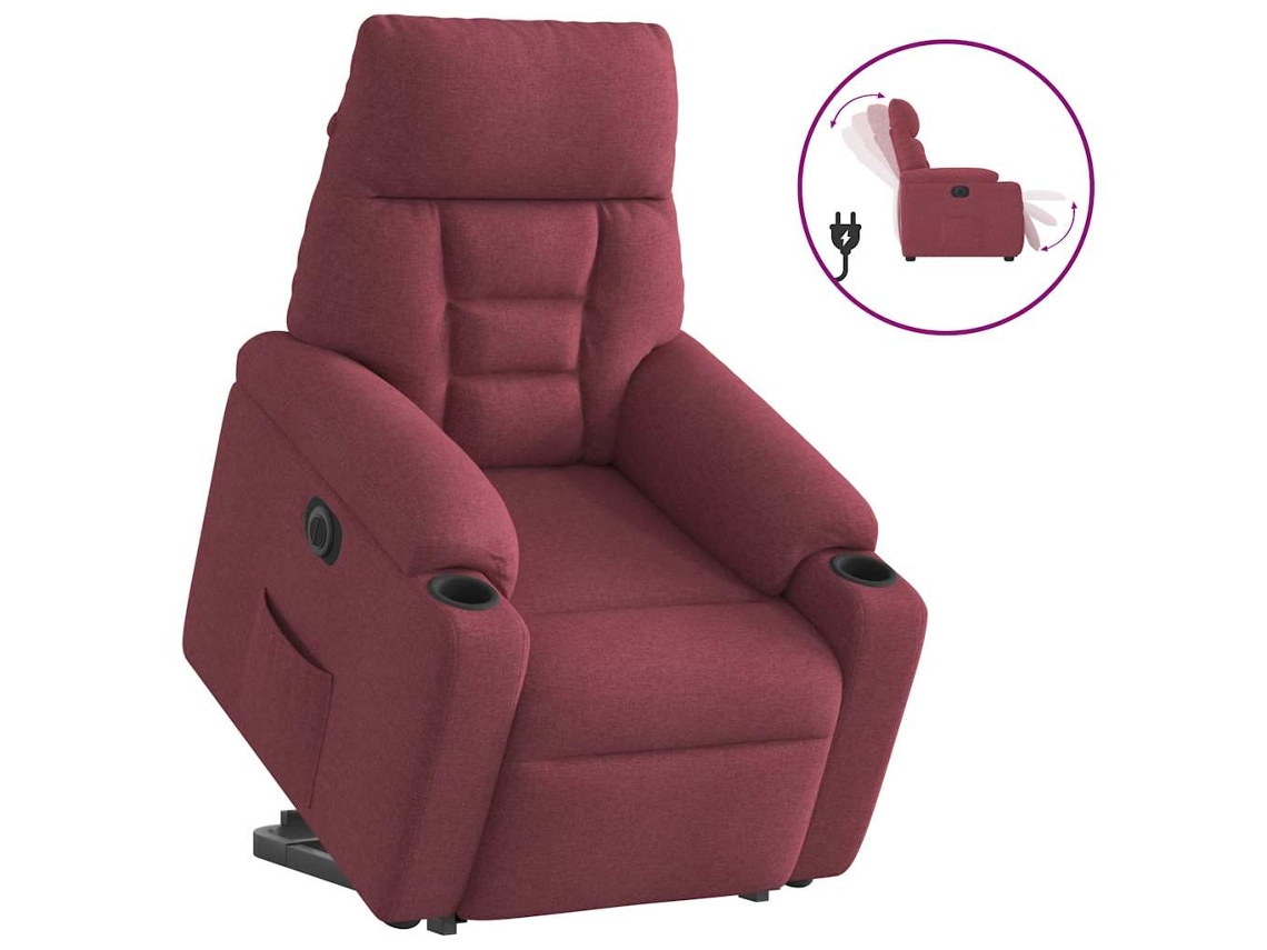 Electric Stand Up Recliner Chair, Electric Stand Up Recliner Chairs Vidaxl Vermelho Tecido