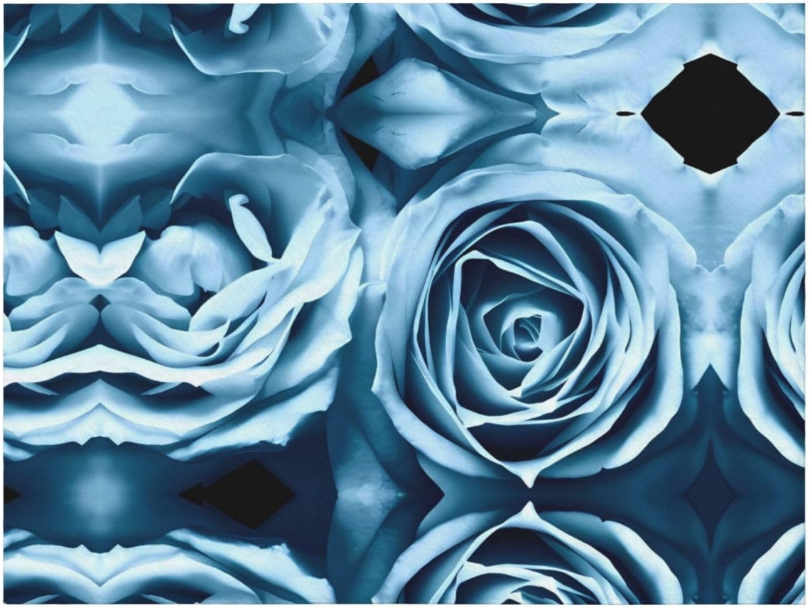 Colcha de Flanela Macia e Quente com Estampa Azul Rosa 203 X 152 Cm, Macio, Quente, Ideal para Quarto e Sala