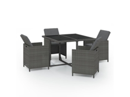 Garden Dining Set, Garden Dining Sets Vidaxl Cinzeto Rattan / Vime (109 Cm Table Length)
