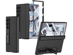 25-26 For Samsung Galaxy Z Fold 6 Case With Magnetic Hinge Protection Hidden S-pen Slot, Built-in Front Screen Kicstand Protective Case
