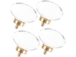 Conjunto De 4 Puxadores Decorativos De Cristal Para Gavetas De Cômodas, Armários E Guarda-roupas.