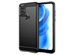 Capa Para Motorola Moto G Power 2020 Em Tpu Com Textura Escovada De Fibra De Carbono.