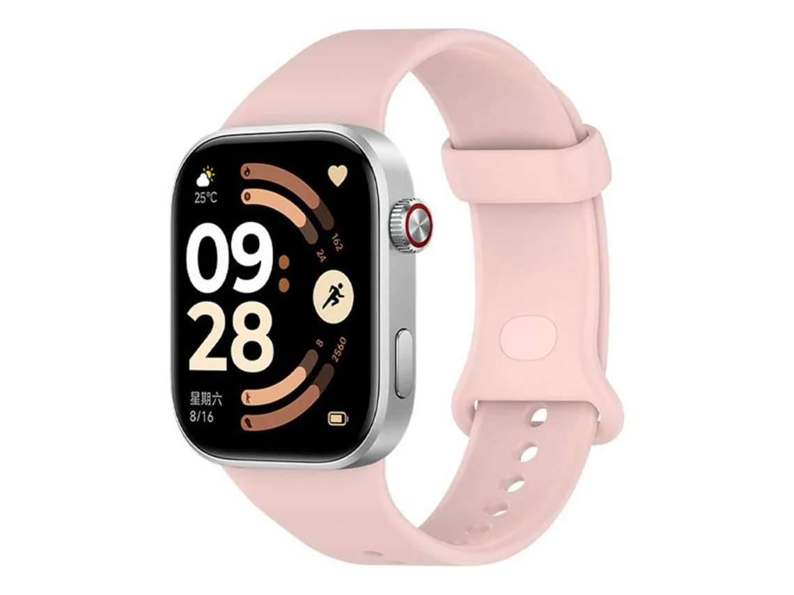 Bracelete para Redmi Watch 6 / 5 / 4 XIAOMOYU em silicone respirável cor sólida rosa