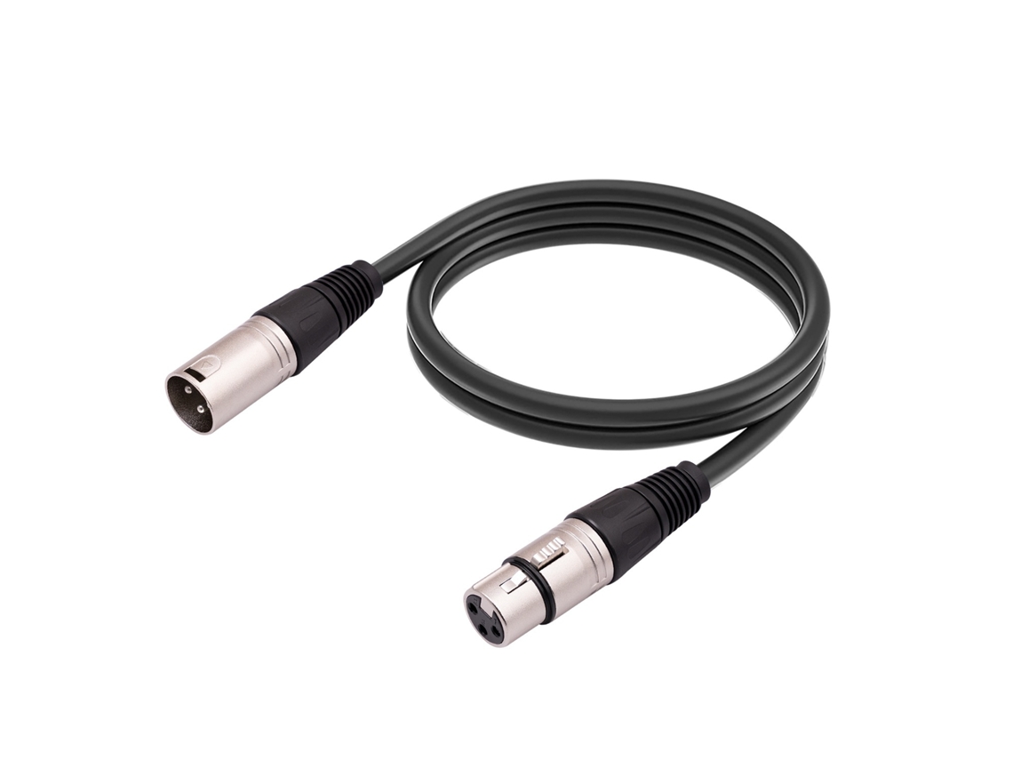 Lurelia Cabo Xlr Macho/fêmea 1,8 M Preto, Para Microfones, Mixer, Amplificador E Colunas Ativas