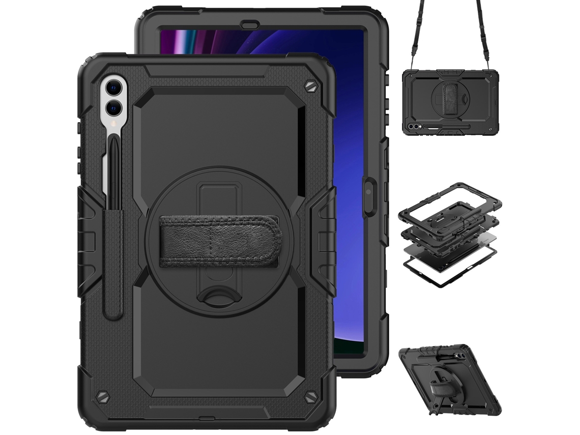 Elysve Capa Protetora Para Samsung Galaxy Tab S9 Plus 12,4 Polegadas Sm-x810, Proteção Antiqueda, Cor Preta