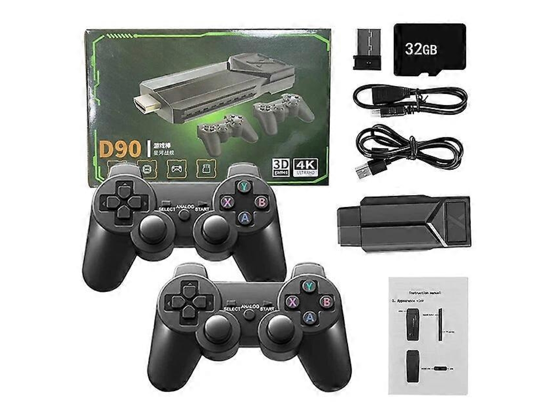 Console De Videogame Retrô 4k Com Saída Hd, Pacote Com 1/2 Unidade, Sistema Linux Retroarchi, Controles Sem Fio 2.4g, 3d Para Ps1 E Tv. Ly Ebike