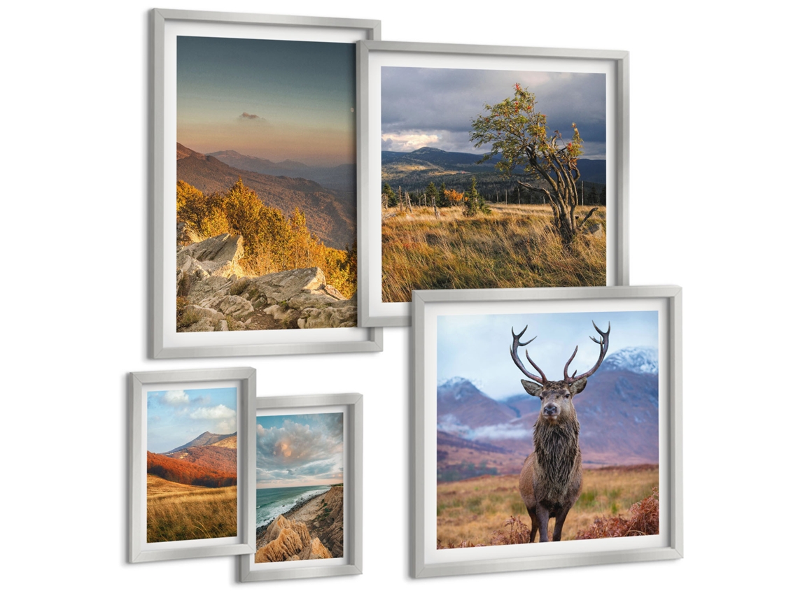 Conjunto De Pinturas Paisagens Da Fauna Selvagem De Montanha Espelharte (5 Peças)
