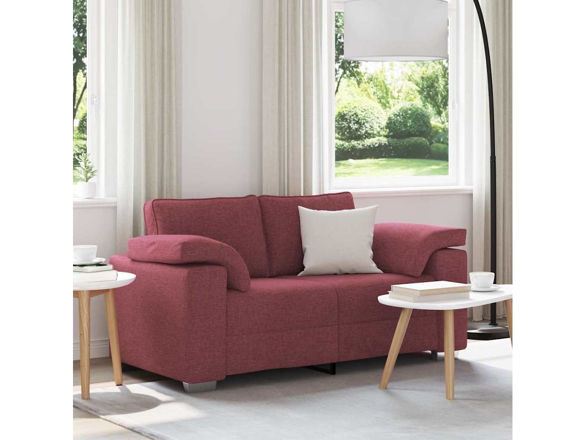 Vidaxl Sofá De Dois Lugares Vinho Vermelho 160 Cm Tecido