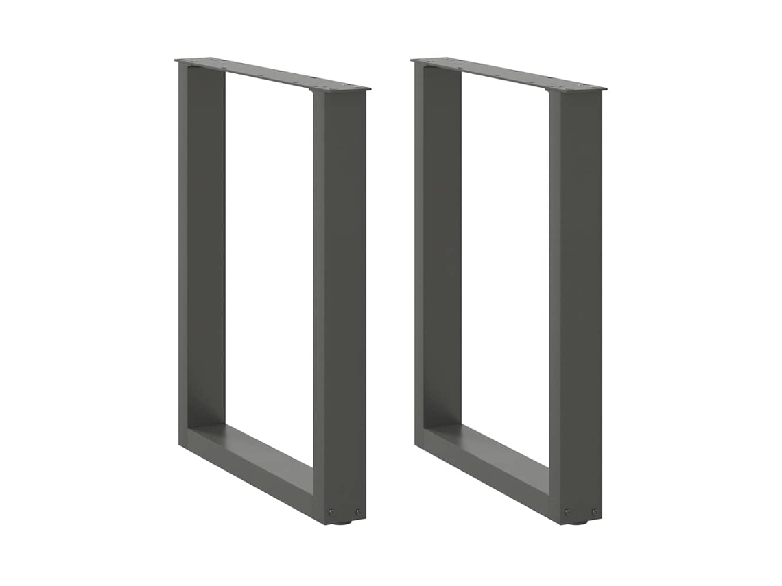 Vidaxl Pés Para Mesa De Jantar Em Formato De U, 2 Peças, Antracite, 70x(72-73) Cm, Aço