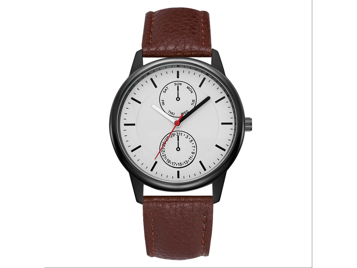Reloj De Pulsera Para Hombre Gaiety De Cuarzo Analógico Con Correa De Pu Marrón