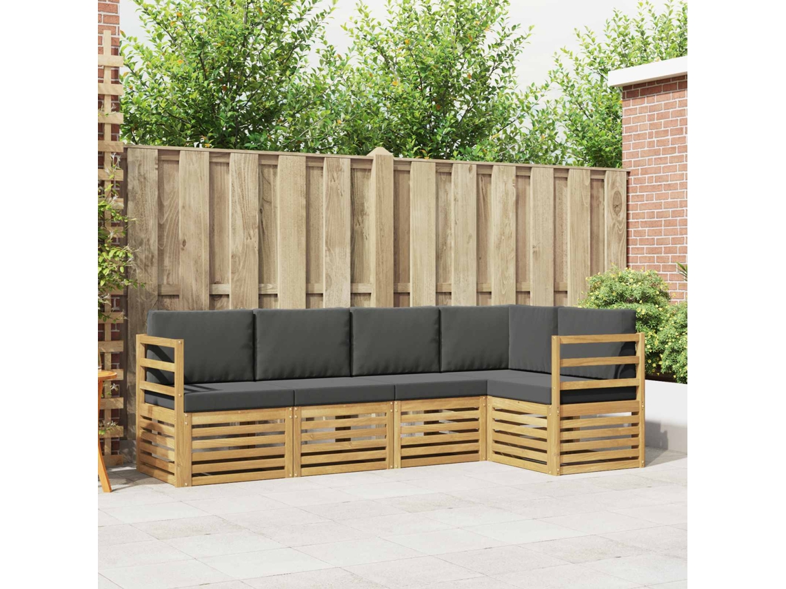 Vidaxl Conjunto De Sofás Para Exterior 5 Unid. Branco E Antracite