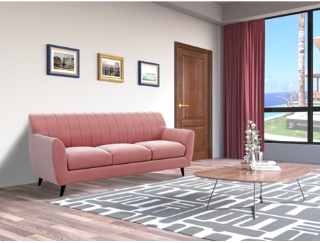 Sofá CSD (Algomerado de Madeira - Rosa - 188 x 82 x 82 cm)