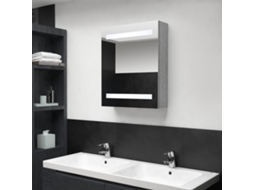 Vidaxl Armário Espelhado Casa De Banho Led 50x14x60cm Cinzento Cimento