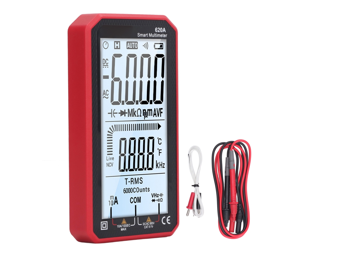 Multímetro Digital 6000 Counts Auto Ranging Ncv Tester Voltaje Corriente Resistencia