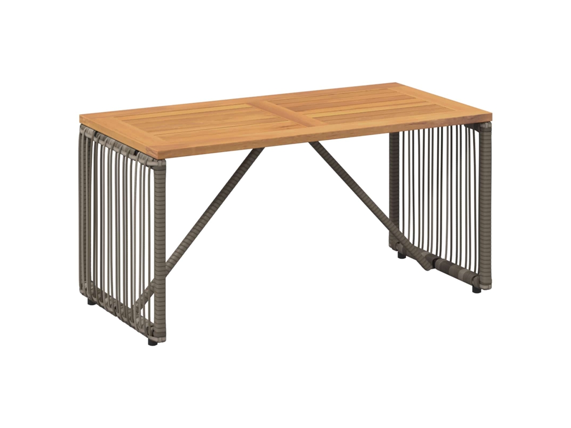 Maison Exclusive - Mesa De Exterior Cinza E Marrom 80 X 40 X 40 Cm Vime Pe