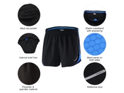Omni-pantalones Cortos De Running Para Hombre 2 En 1 Quick Dry Para Entrenamiento Maratón Y Ciclismo