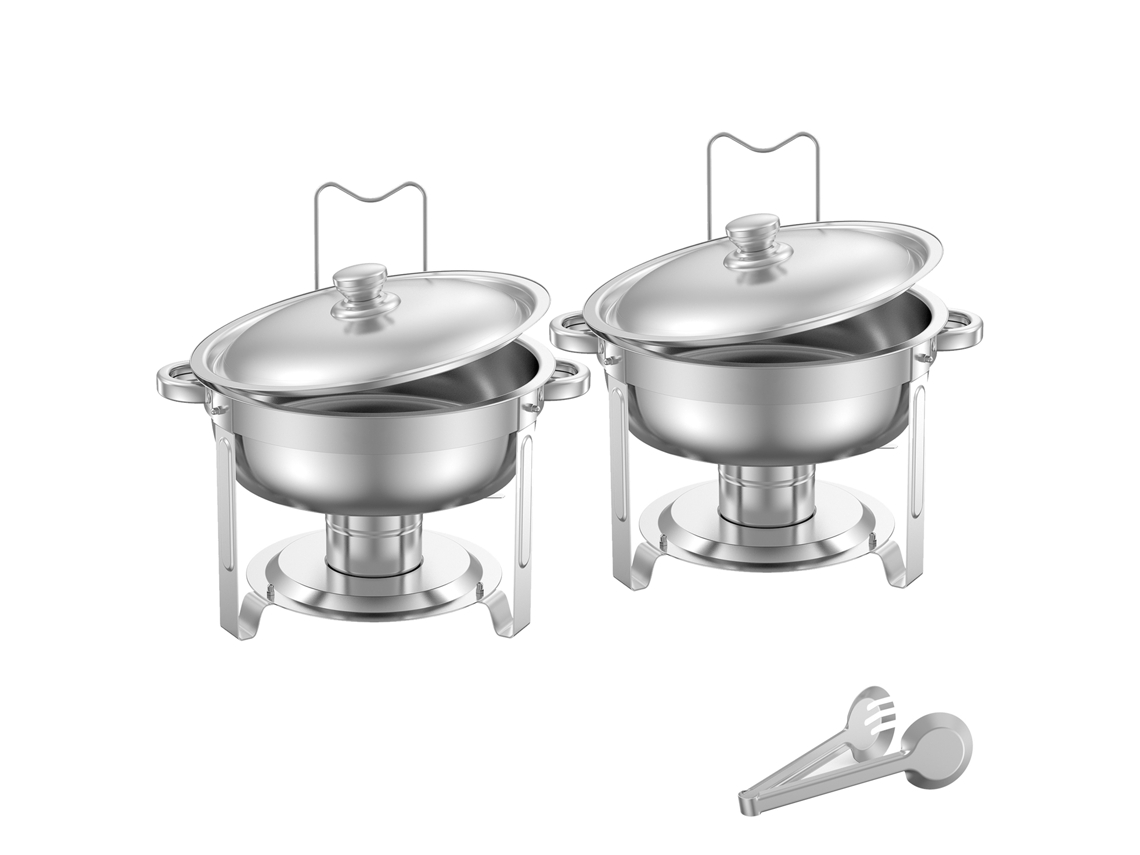 Aquecedor de Alimentos para Buffet com 2 Recipientes e Tampa S/MARCA (40x30x15 cm)