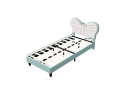 Cama, Cabeceira Ajustável, Design Estiloso, Azul E Branco-90*200cm